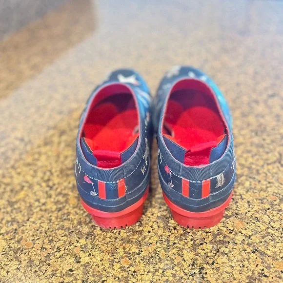 Joules Wellibob Navy Rain Shoes with Dog Print Sz: US10 UK8 EU42 Slip-On - Picture 9 of 9